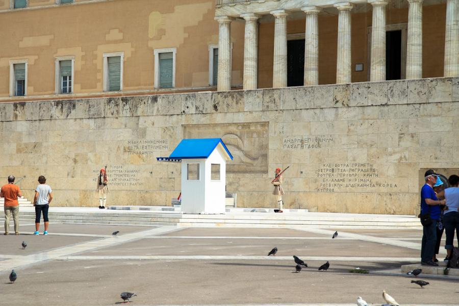 Monument of the Unknown Soldier in front of the Greek Parliament House. - by adampao 