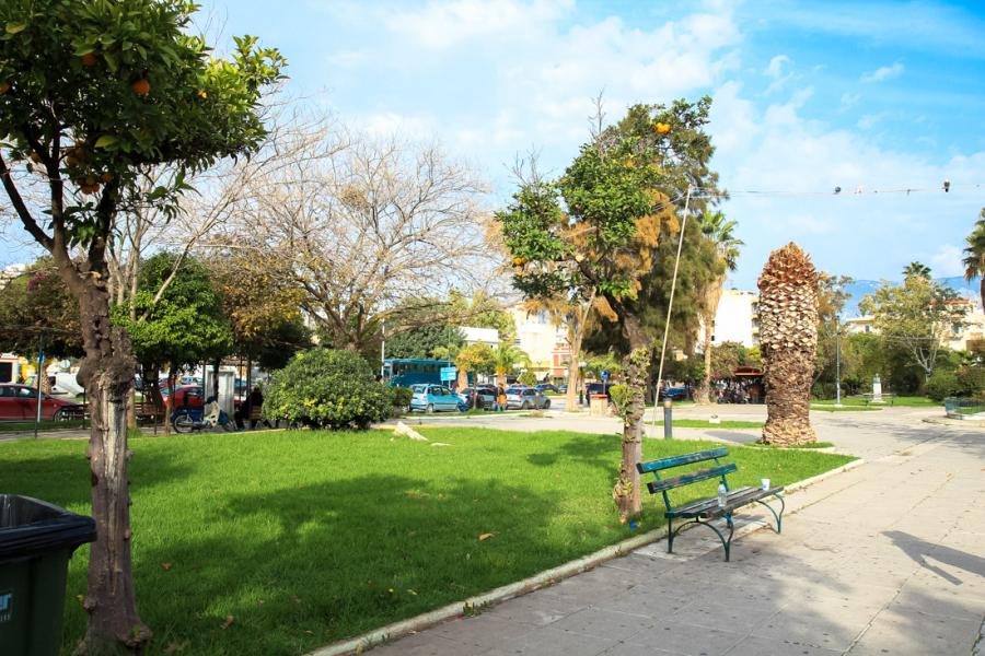 Perivolakia park-square in the center of Corinth - by  