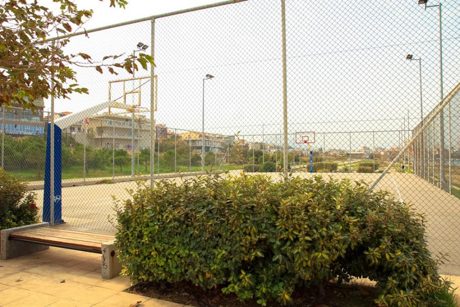Basketball court, by the sea, near St Nicholas beach in Corinth